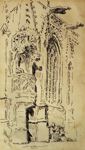 Image of Untitled (Gothic Facade With Figures)