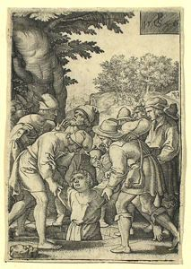 Image of Joseph Thrown in Well by His Brothers