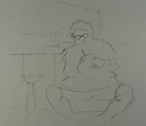 Image of Untitled (study of woman in restaurant)