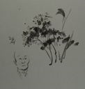 Image of Untitled (study of man's face and tree)