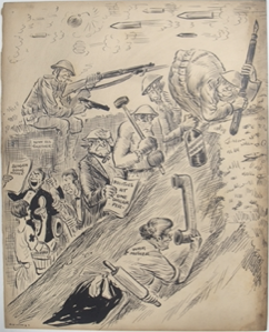 Image of Untitled (World War I/Prohibition Cartoon)