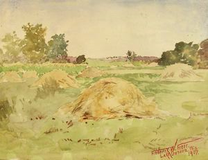 Image of Field with Haystacks