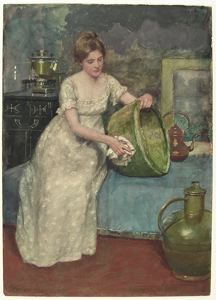 Image of Lady Cleaning Brass