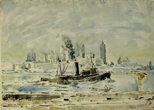 Image of Untitled (Tugboat In New York Harbor)