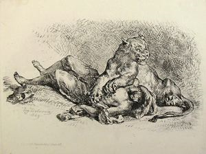 Image of A Lioness Mauling the Chest of an Arab (Lionne déchirant la poitrine d'un arabe)