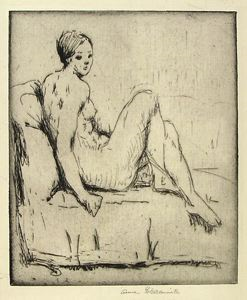Image of Nude Seated on a Couch