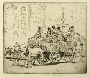 Image of Cotton Wagons in Court Square