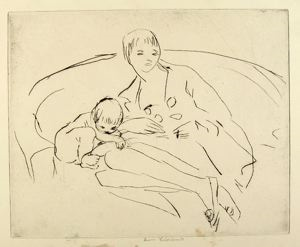 Image of Mother and Child on Couch