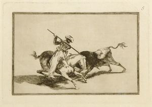 Image of The Spirited Moor Gazul is the First to Spear Bulls According to the Rules (El animoso moro Gazul es el primero que lanceó toros en regla)