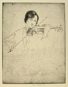 Image of Miss Harris Playing the Violin