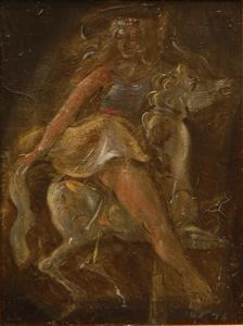 Image of Girl on Carousel Horse