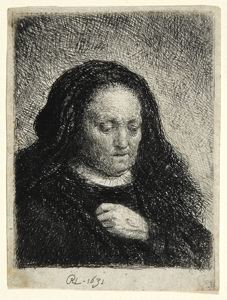 Image of The Artist's Mother with Her Hand on Her Chest: Small Bust