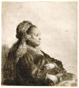 Image of The Artist's Mother Seated, in an Oriental Headdress: Half Length
