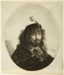Image of Self-Portrait with Plumed Cap and Lowered Sabre