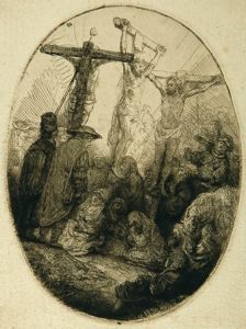 Image of Christ Crucified Between Two Thieves: An Oval Plate