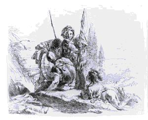 Image of Three Soldiers and a Youth