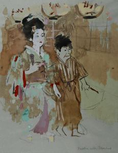 Image of Geisha with Attendant