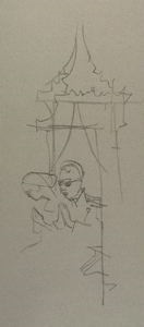 Image of Untitled (sketch of a couple praying under a canopy)
