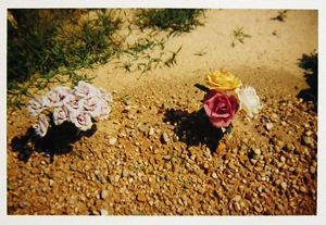 Image of Grave with Two Flower Arrangements, Hale County, Alabama