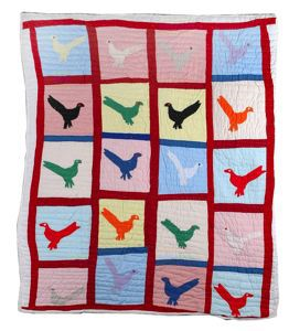 Image of Peafowl Crib Quilt