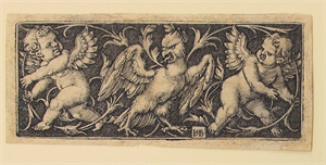 Image of Ornament with Eagle and Two Genii