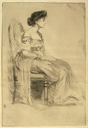 Image of Seated Lady in Evening Dress