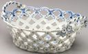 Image of Blue and White Openwork Basket