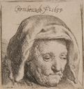 Image of The Artist's Mother in a Cloth Headdress, Looking Down: Head Only