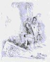 Image of Seated Man and Two Magicians