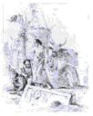 Image of Seated Magician with Monkey, Standing Youth and Ox