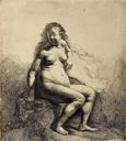 Image of Naked Woman Seated on a Mound