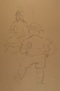Image of Untitled (sketch of man with camera looking at Buddhist statue)