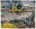 Image of Untitled (Inlet with Palms and Houses)