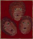 Image of Untitled (Three Faces on Red Background)